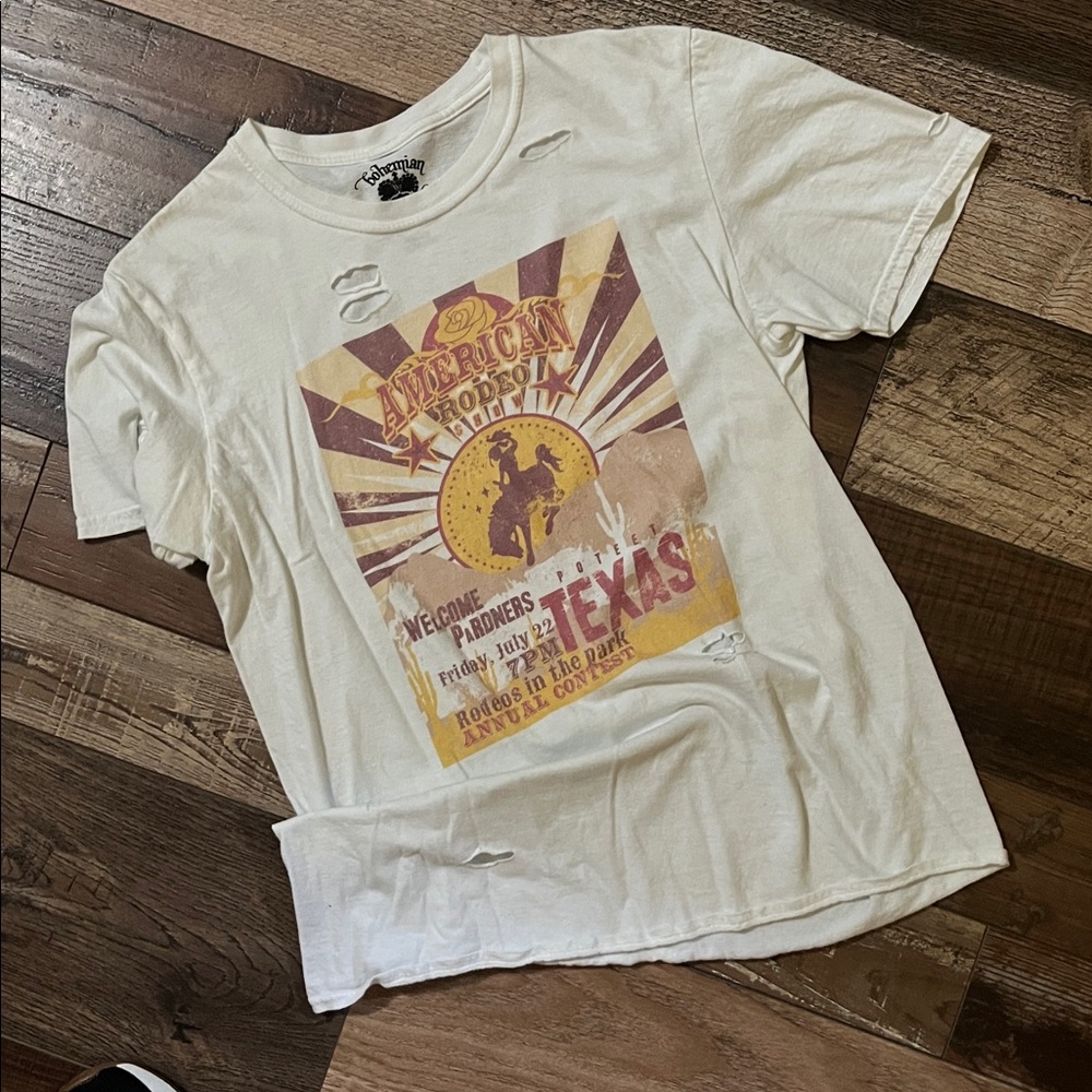 American Rodeo White Short Sleeve Tee